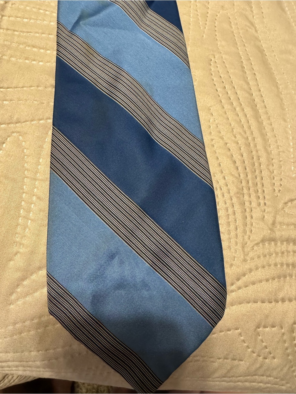 Royalist Classic Blue Striped Men's Tie 4” widest part